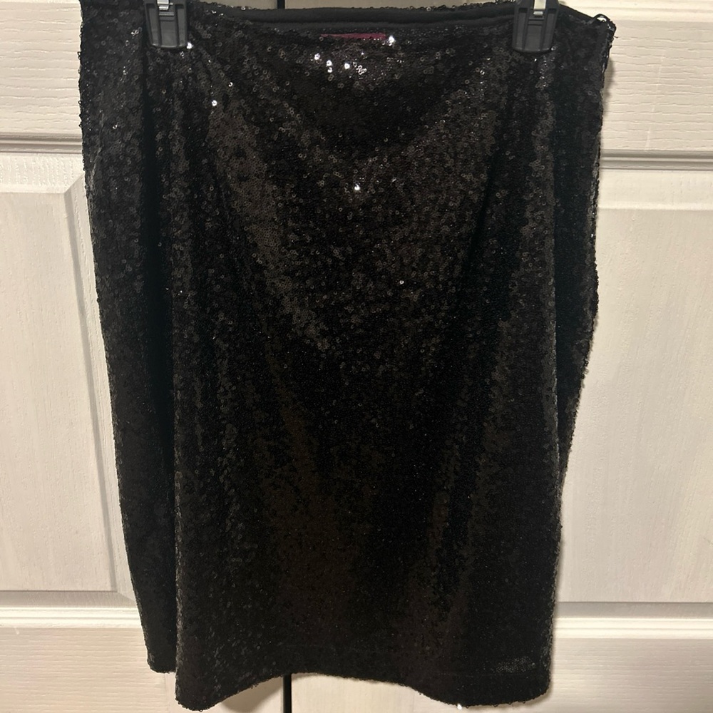 Jessica London Black Sequin Pencil Skirt